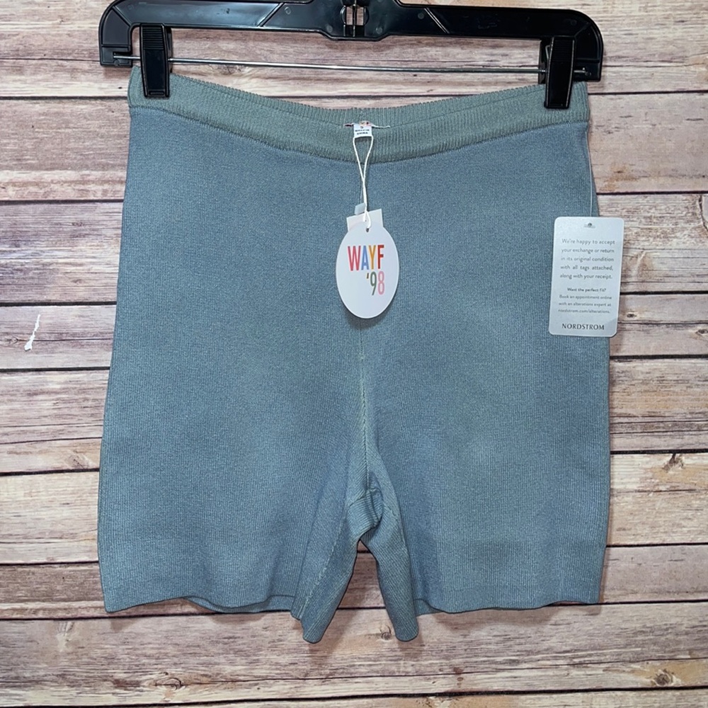 ⭐️ WAYF Sweater Knitted Shorts NWT Size Small Oasis Blue F1